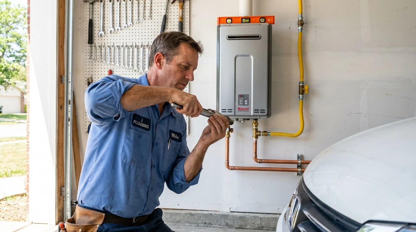 Tankless water heater installation by a Johns Plumbing LLC plumber in Borrego Springs